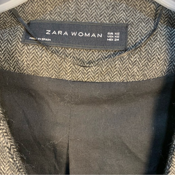 Zara Herringbone Oversized Wool Blend Blazer Jacket - Picture 7 of 15